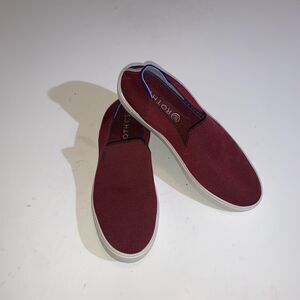 Rothy's Shoes Womens Size 10.5 Red Knit Slip On Sneakers Casual Comfort